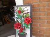 Quadro 3D rosas vermelhas
